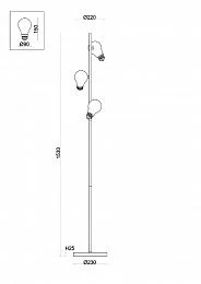 Напольный светильник (торшер) Freya FR5372FL-03B