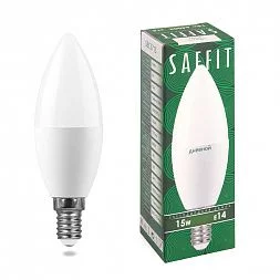 Лампа светодиодная SAFFIT SBC3715 Свеча E14 15W 230V 6400K