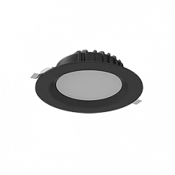 Светильник светодиодный "ВАРТОН" Downlight круглый встраиваемый 190*70 мм 25W 3000K IP54 RAL9005 черный муар
