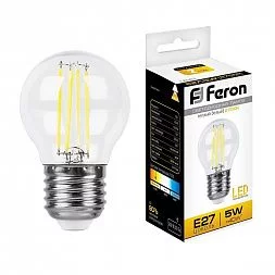 Лампа светодиодная Feron LB-61 Шарик E27 5W 230V 2700K