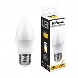 Лампа светодиодная Feron LB-97 Свеча E27 7W 175-265V 2700K