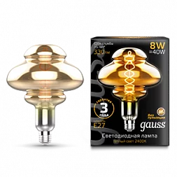 Лампа Gauss Filament BD160 8W 330lm 2400К Е27 gray flexible LED 1/6