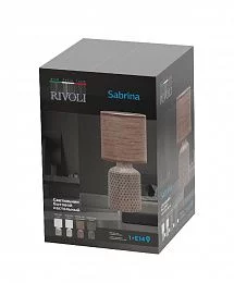 Настольная лампа Rivoli Sabrina D7043-501 1 * Е14 40 Вт керамика коричневая с абажуром