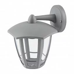 Садово-парковый светильник ЭРА НБУ 07-40-004 Дели 3 серый 6 гранный настенный IP44 Е27 max40Вт