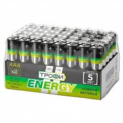 Батарейки Трофи LR03-40 bulk ENERGY Alkaline (40/960/38400)
