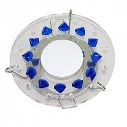 Светильник потолочный, MR16 G5.3 стекло с синими кристаллами, хром, DL4159