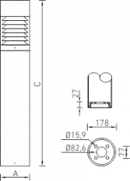 Парковый светильник TERES F126 black