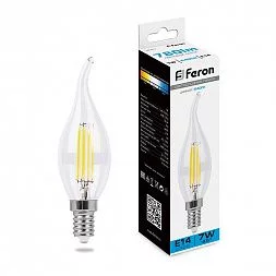 Лампа светодиодная Feron LB-67 Свеча на ветру E14 7W 230V 6400K