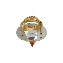 Светильник потолочный, MR16 G5.3 стекло с желтыми кристаллами, золото, c лампой, DL4163