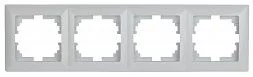 Рамка для розеток и выключателей Intro Solo 4-504-01 на 4 поста, СУ, белый