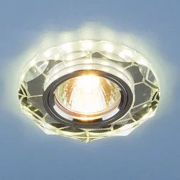 Встраиваемый потолочный светильник со светодиодной подсветкой Elektrostandard SL зеркальный/серебро 2120 MR16
